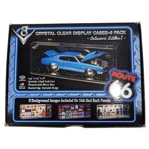 Diecast Vehicle Display Case 6-pc Collector's Edition Clear Beveled Acrylic NEW